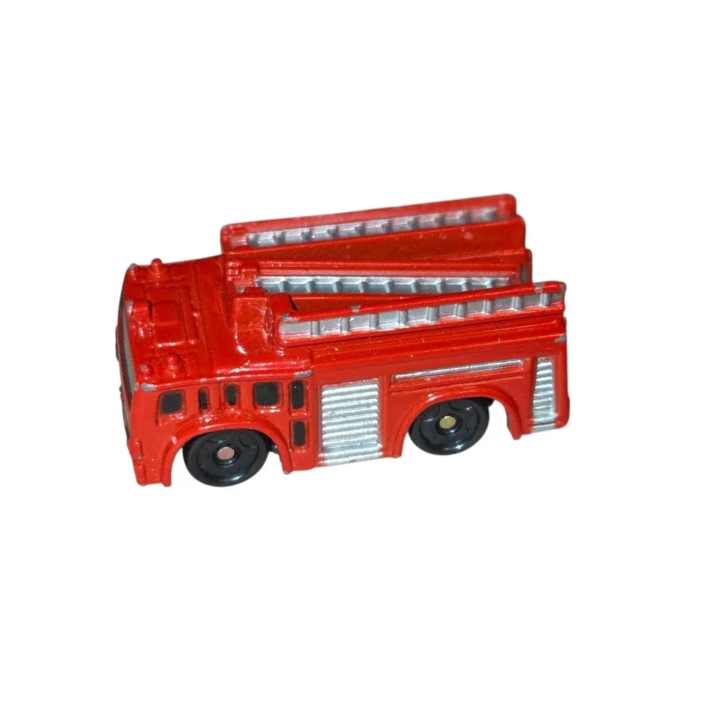 Vintage China Mini Micro Red Ladder Fire Truck Vehicle